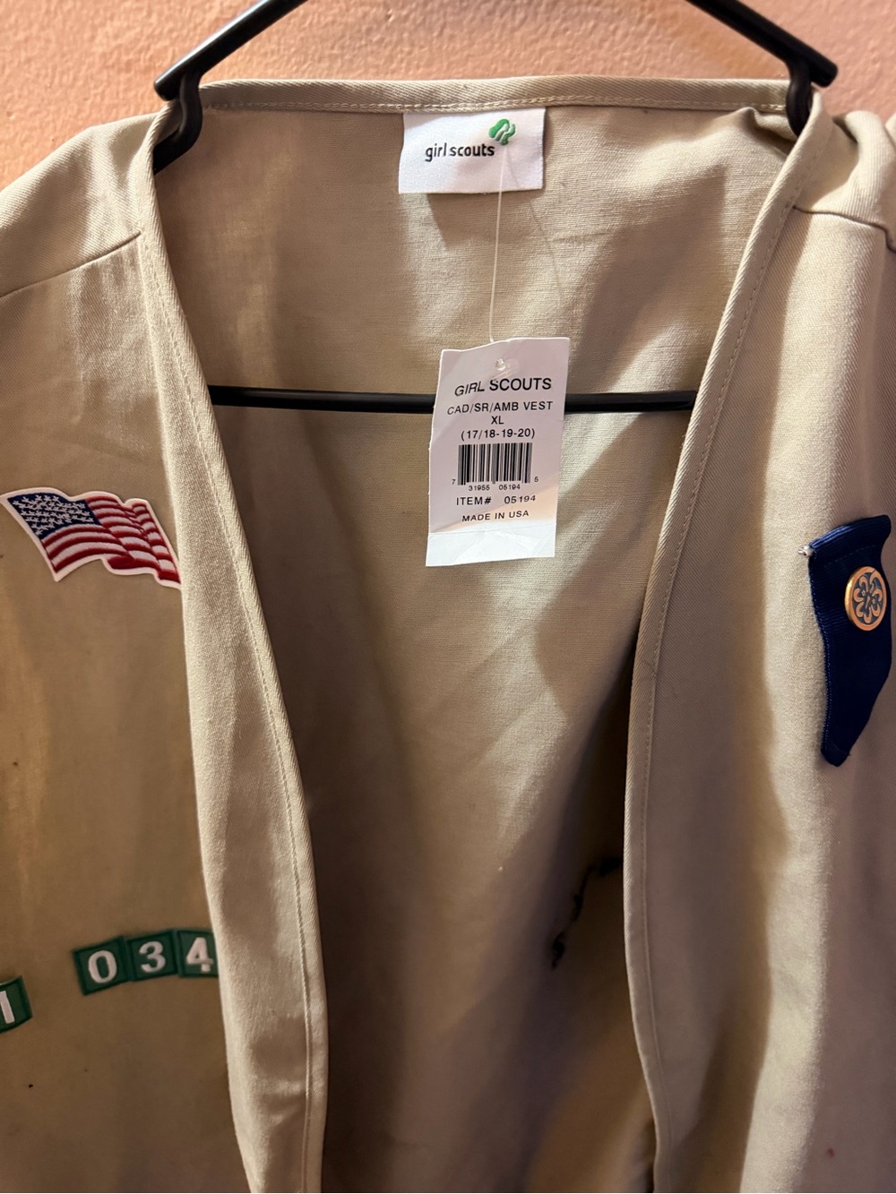 Girl Scouts Cadet Vest with Patch Details